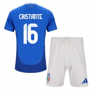 Fotbalové Dres Itálie Bryan Cristante #16 Dětské Domácí Oblečení ME 2024 Krátký Rukáv (+ trenýrky)